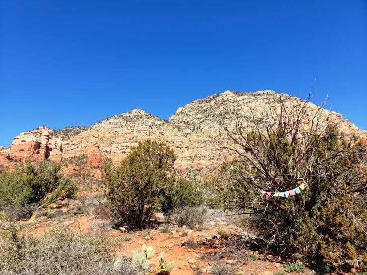 A desert mountain on a clear day.