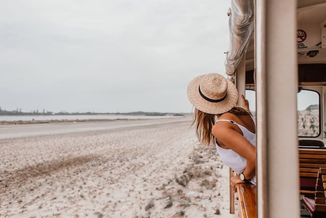 A woman on an adventure - presumably because she received unique travel gifts for women.