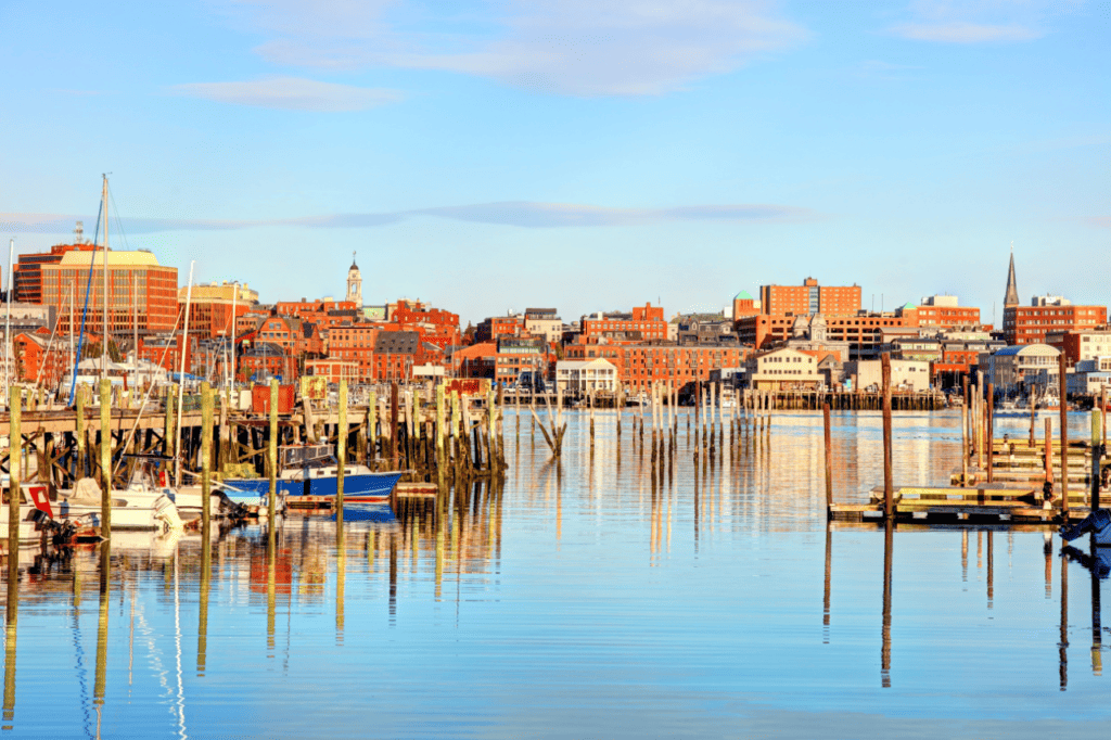 A wharf on a clear day.