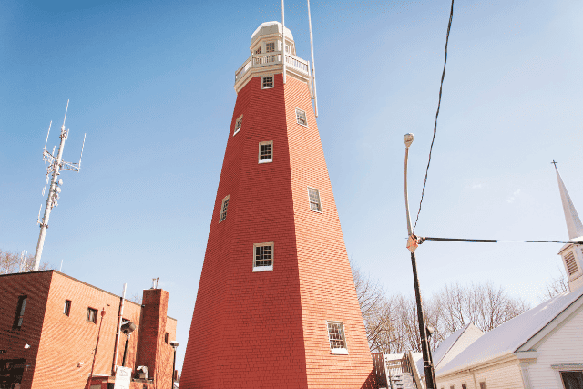 A tall brick tower.