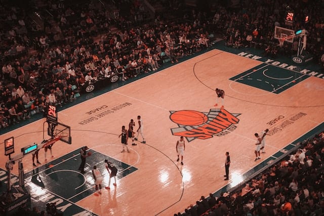 A Knicks basketball game in New York City in October.