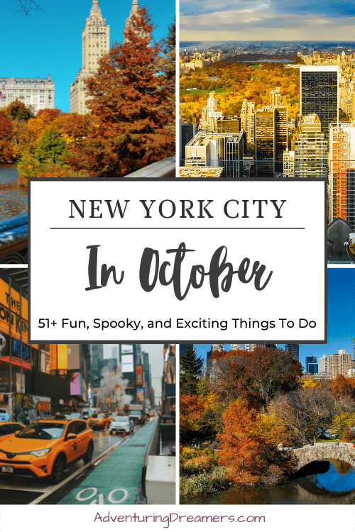 A collage of New York City in October