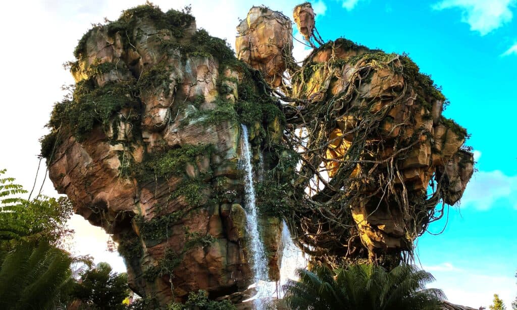 A huge sculpture of a floating mountain.