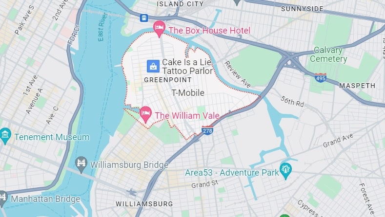Map of Greenpoint, Brooklyn
