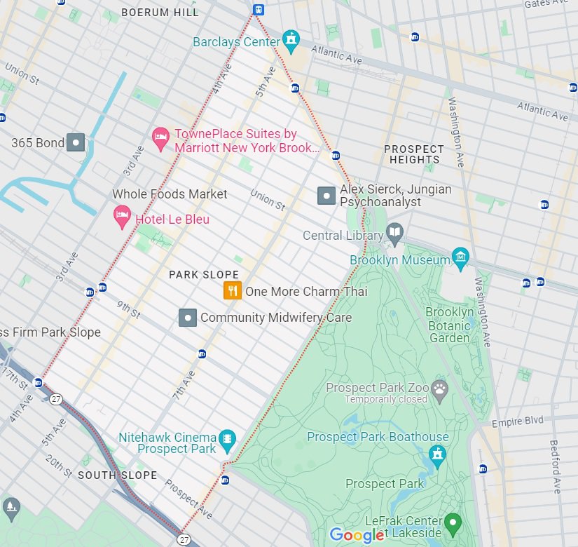 Map of Park Slope, Brooklyn